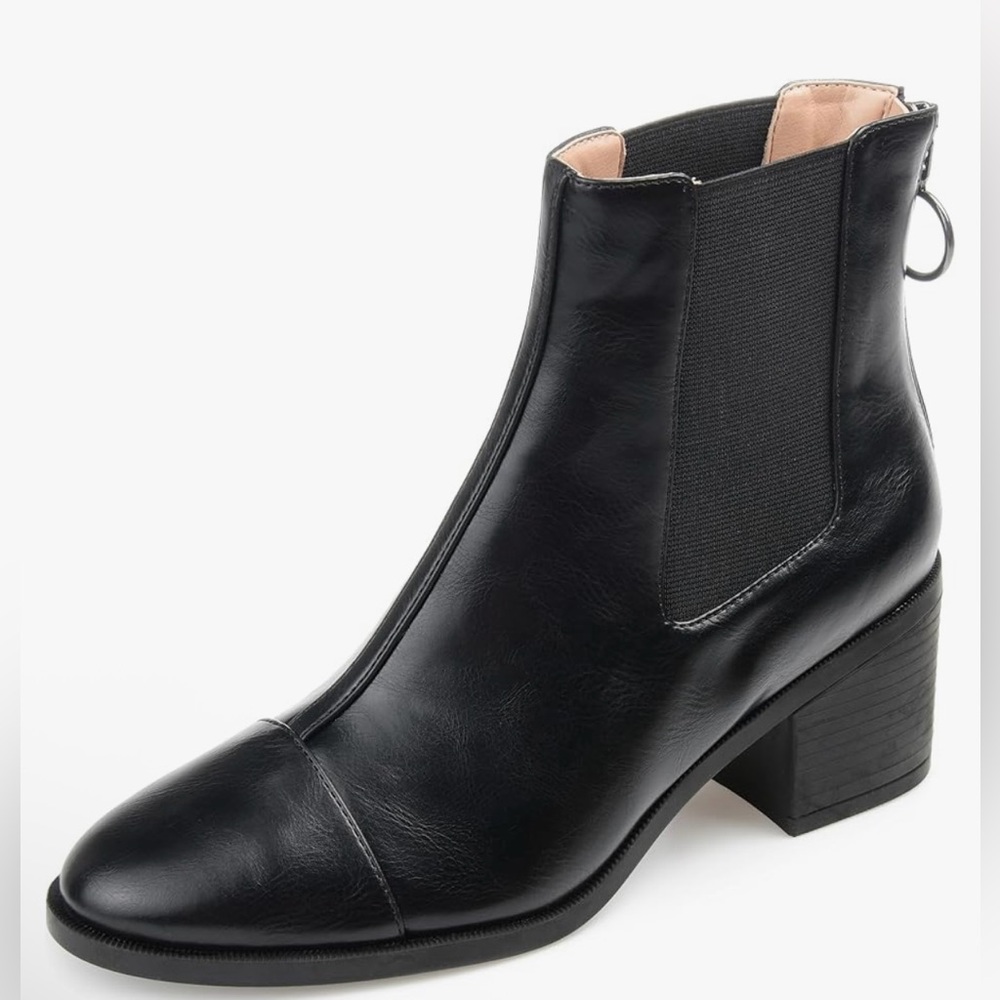 🍂🍁Black Leather Ankle Boots - Picture 1 of 6